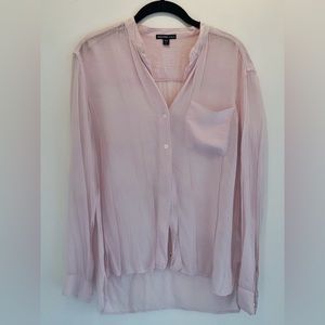 Semi-sheer James Perse button-down in soft ballet pink